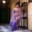 Ethereal Radiance in Purple - A Purple Jamdani Half-and-Half Saree