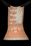 Ivory Radiance, Tassar Silk Kantha Saree with Terracotta and Black Folk Motifs