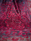 Charcoal Black Kanthha Saree with Fuchsia and Ivory Detailing