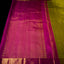 Lime Green South Silk Saree with Magenta Zari Pallu