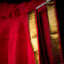 Scarlet Red Kanchipuram Silk Saree with Gold Zari Stripes