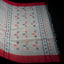 White and Red Geometric Pure Cotton Jamdani Saree