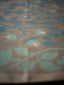 Beige pure Tassar Jamdaani Saree with White Vine and Aqua and Blue Motifs