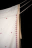 Ivory Pure Cotton Jamdaani Saree with Red Motifs and Beige Border