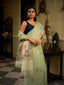 Whispers of Sage, Pure Muslin Jamdaani Saree