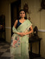 Whispers of Sage, Pure Muslin Jamdaani Saree