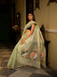 Whispers of Sage, Pure Muslin Jamdaani Saree