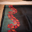 Charcoal Bishnupuri Silk Saree with Red Leaf Hand Block Print