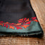 Charcoal Bishnupuri Silk Saree with Red Leaf Hand Block Print