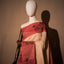 Crimson Petals on Beige Dreams, Soft and Pure Cotton Saree