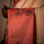 Crimson Petals on Beige Dreams, Soft and Pure Cotton Saree