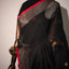 “Eternal Noir” - Black Linen Jamdani Saree with Dark Silver Border