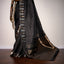 Pure Kanchipuram Silk Saree in Black with Silver & Gold Accents