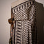 Geometric Symphony in Ivory & Black Silk Saree