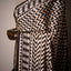 Geometric Symphony in Ivory & Black Silk Saree