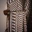 Geometric Symphony in Ivory & Black Silk Saree