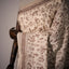 Ivory Elegance – Handcrafted Kanthha Stitched Tussar Silk Saree with Maroon Threadwork