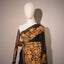 Black Kanthha Stitch Saree with Mustard Embroidery Motifs