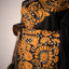Black Kanthha Stitch Saree with Mustard Embroidery Motifs