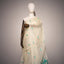 Ivory Jamdaani Saree with Aqua Blue and White Floral Motifs