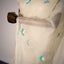 Ivory Jamdaani Saree with Aqua Blue and White Floral Motifs