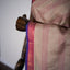 Light Grey Kanjivaram South Silk Saree with Pink-Gold Border