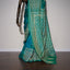 Deep Teal/ Kathhia Stitch Saree with Ivory Geometric Motifs