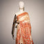 Ivory Radiance, Tassar Silk Kantha Saree with Terracotta and Black Folk Motifs