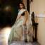 Whispers of Sage, Pure Muslin Jamdaani Saree