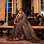 Black-Brown Pure Matka Tissue Jamdaani Saree