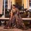 Black-Brown Pure Matka Tissue Jamdaani Saree