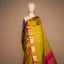 Lime Green South Silk Saree with Magenta Zari Pallu