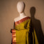 Lime Green South Silk Saree with Magenta Zari Pallu