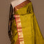 Lime Green South Silk Saree with Magenta Zari Pallu