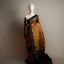 Mustard South Silk Saree with Black Border and Zari Striped Pallu