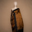 Mustard South Silk Saree with Black Border and Zari Striped Pallu