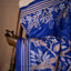Royal Blue Kantha Saree with Beige Embroidery