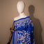 Royal Blue Kantha Saree with Beige Embroidery