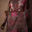 Radiance of Silver Blossoms – Pure Black and Silver Matka Tissue Saree