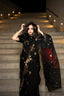 Flame in the Dark, Pure Muslin Black, Gold and Red Jamdaani Saree