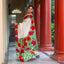 Ivory Bishnupur silk saree with hand painted Red & Pink floral designs