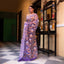 Ethereal Radiance in Purple - A Purple Jamdani Half-and-Half Saree