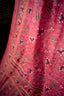 Pink Tassar Kanthha Saree, Handcrafted Heritage in Thread