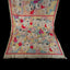 Beige Pure Tassar Kantha Saree with Multicolor Abstract Faces