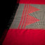 Black & White Checked Pure Cotton Saree with Broad Red Borders