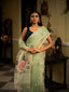 Whispers of Sage, Pure Muslin Jamdaani Saree