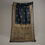 Noir Mustard Bloom, Handcrafted Black Kanthha Saree with Mustard & White Detailing