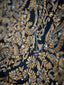 Noir Mustard Bloom, Handcrafted Black Kanthha Saree with Mustard & White Detailing