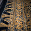Noir Mustard Bloom, Handcrafted Black Kanthha Saree with Mustard & White Detailing