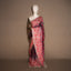 Charcoal Black Kanthha Saree with Fuchsia and Ivory Detailing